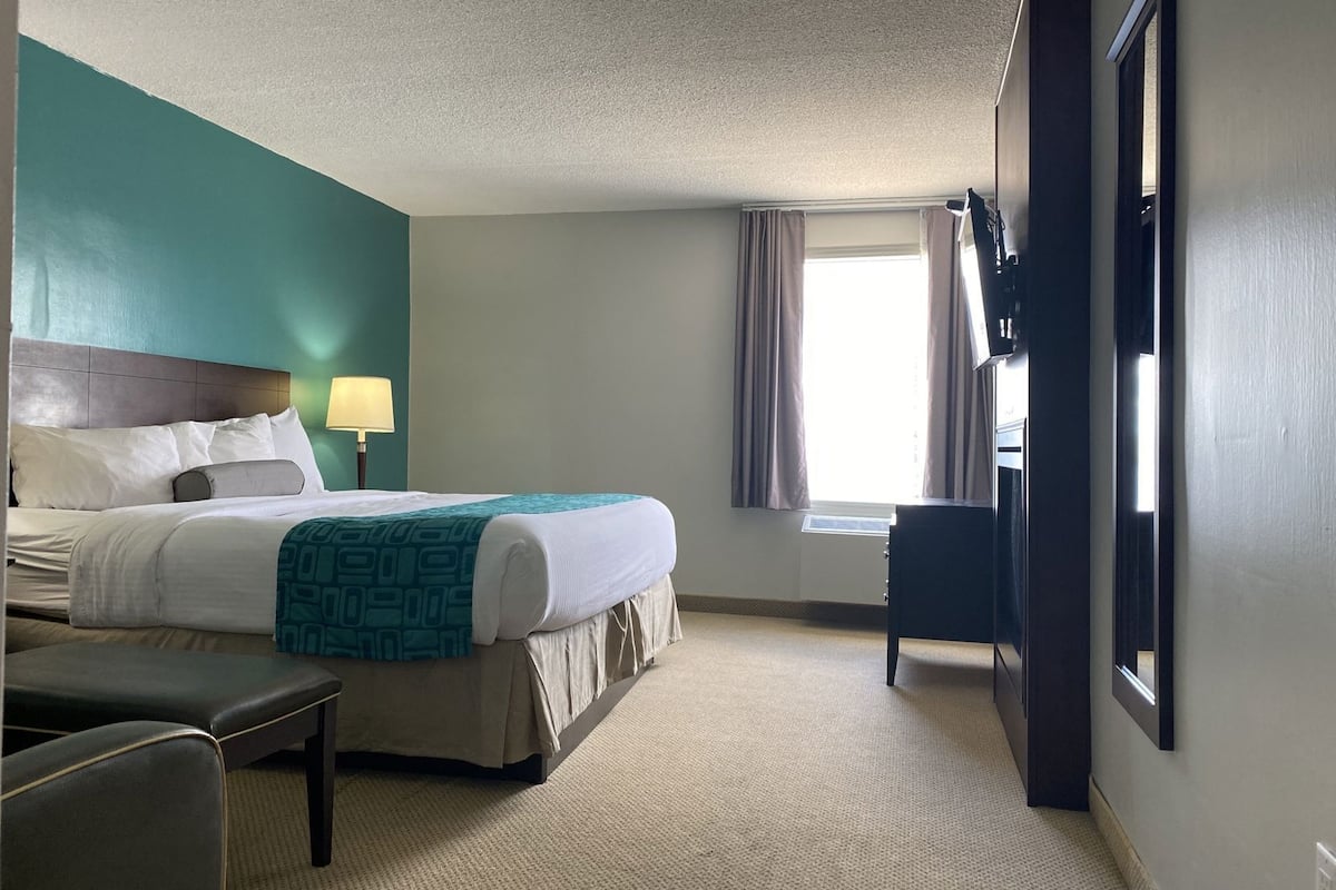 Desk, blackout curtains, iron/ironing board, free WiFi