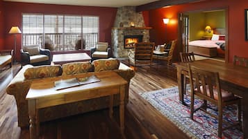 Point Cabin | Living area | Fireplace