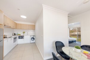 Fridge, microwave, coffee/tea maker, electric kettle