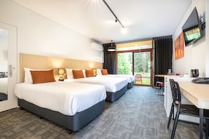 Studio Family | Desk, blackout drapes, iron/ironing board, bed sheets - Nightcap at York on Lilydale (Mount Evelyn)