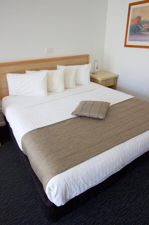 1 bedroom, desk, blackout drapes, iron/ironing board