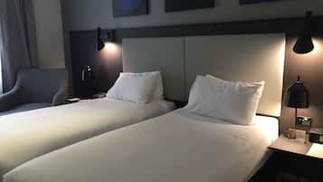 Blackout curtains, iron/ironing board, free WiFi, bed sheets