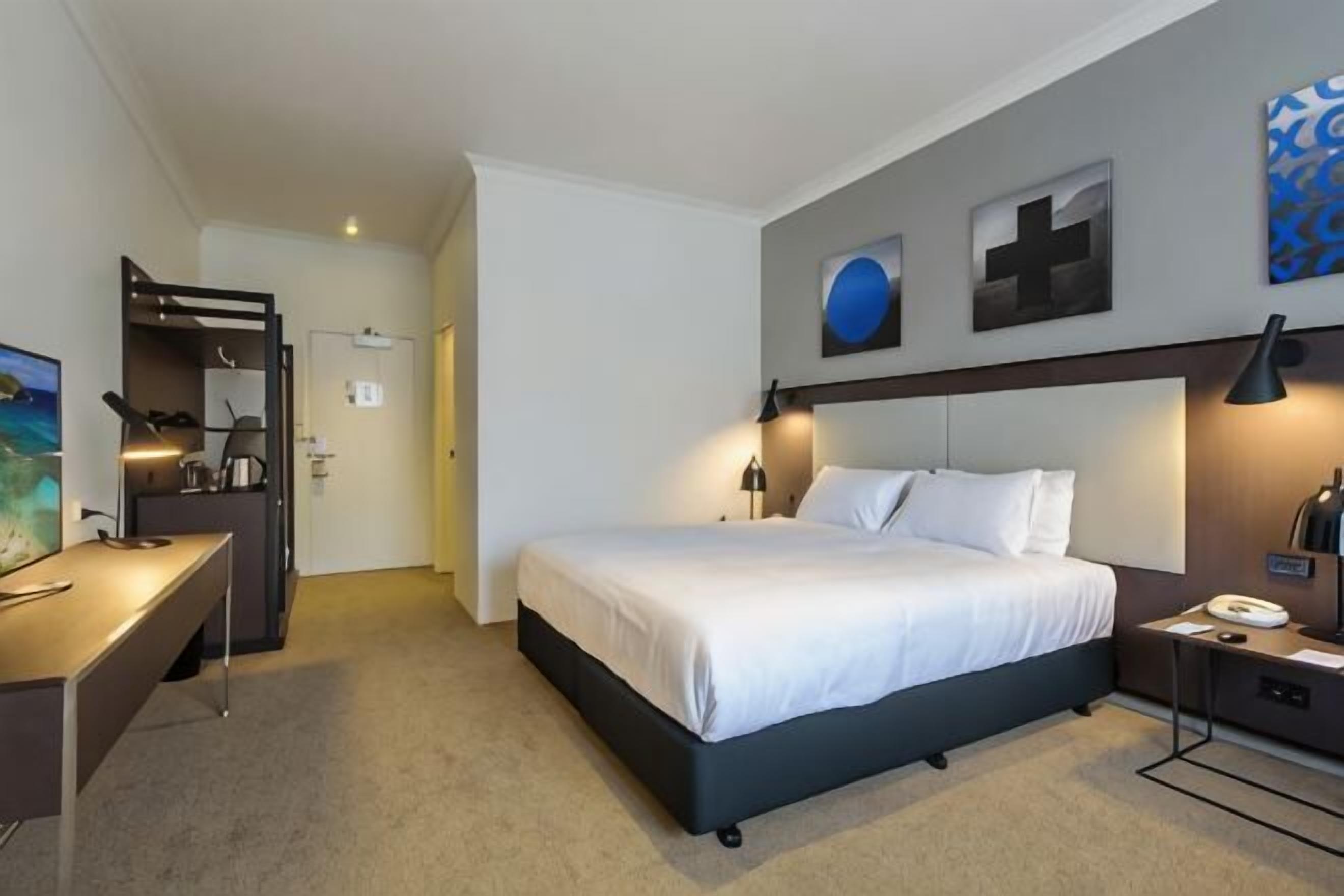Blackout curtains, iron/ironing board, free WiFi, bed sheets