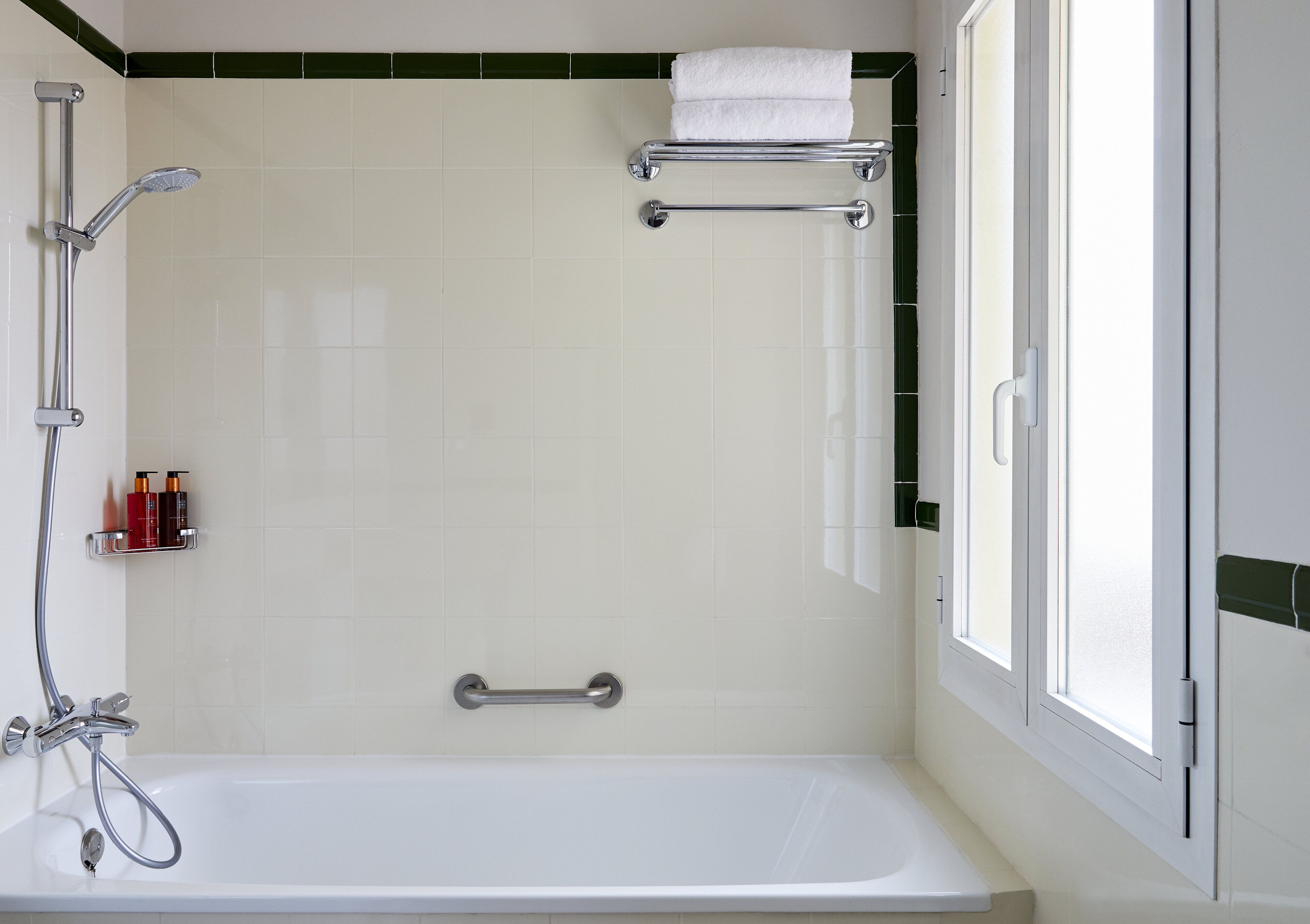 shower, free toiletries, hair dryer, bathrobes