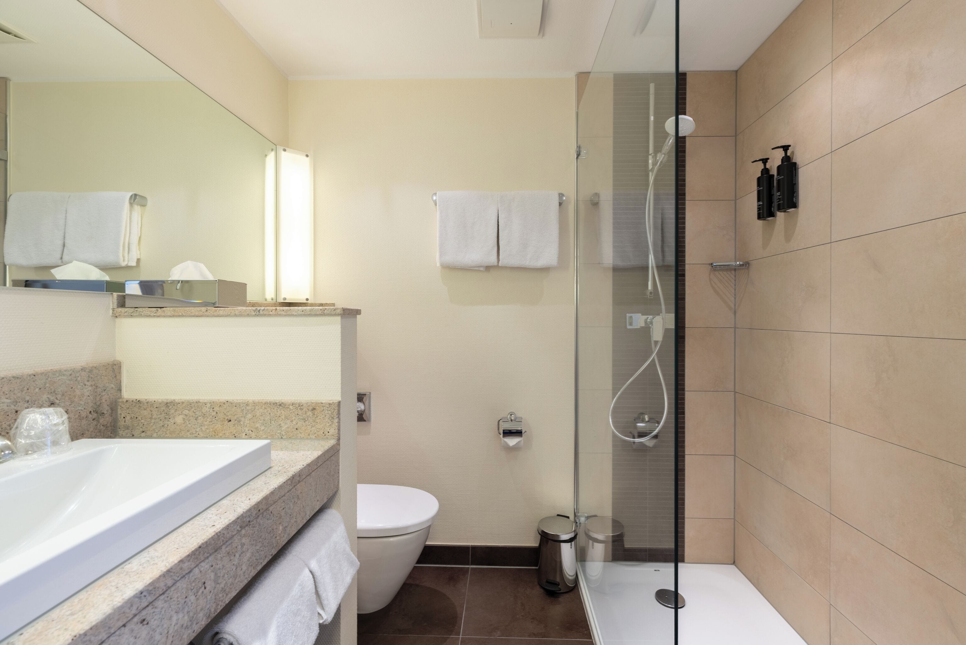Executive-Doppelzimmer, 1 Doppelbett, Nichtraucher | Badezimmer | Dusche, kostenlose Toilettenartikel, Haartrockner, Bademäntel