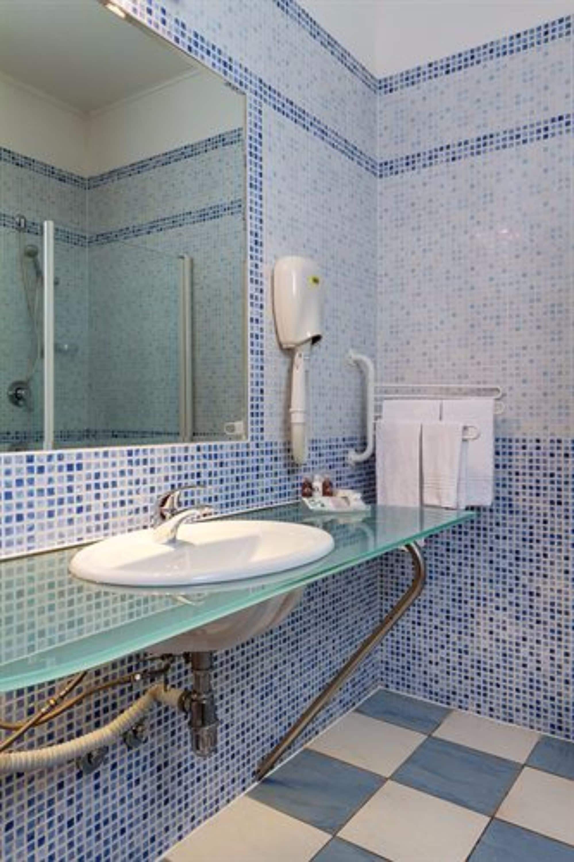 shower, free toiletries, hair dryer, bidet