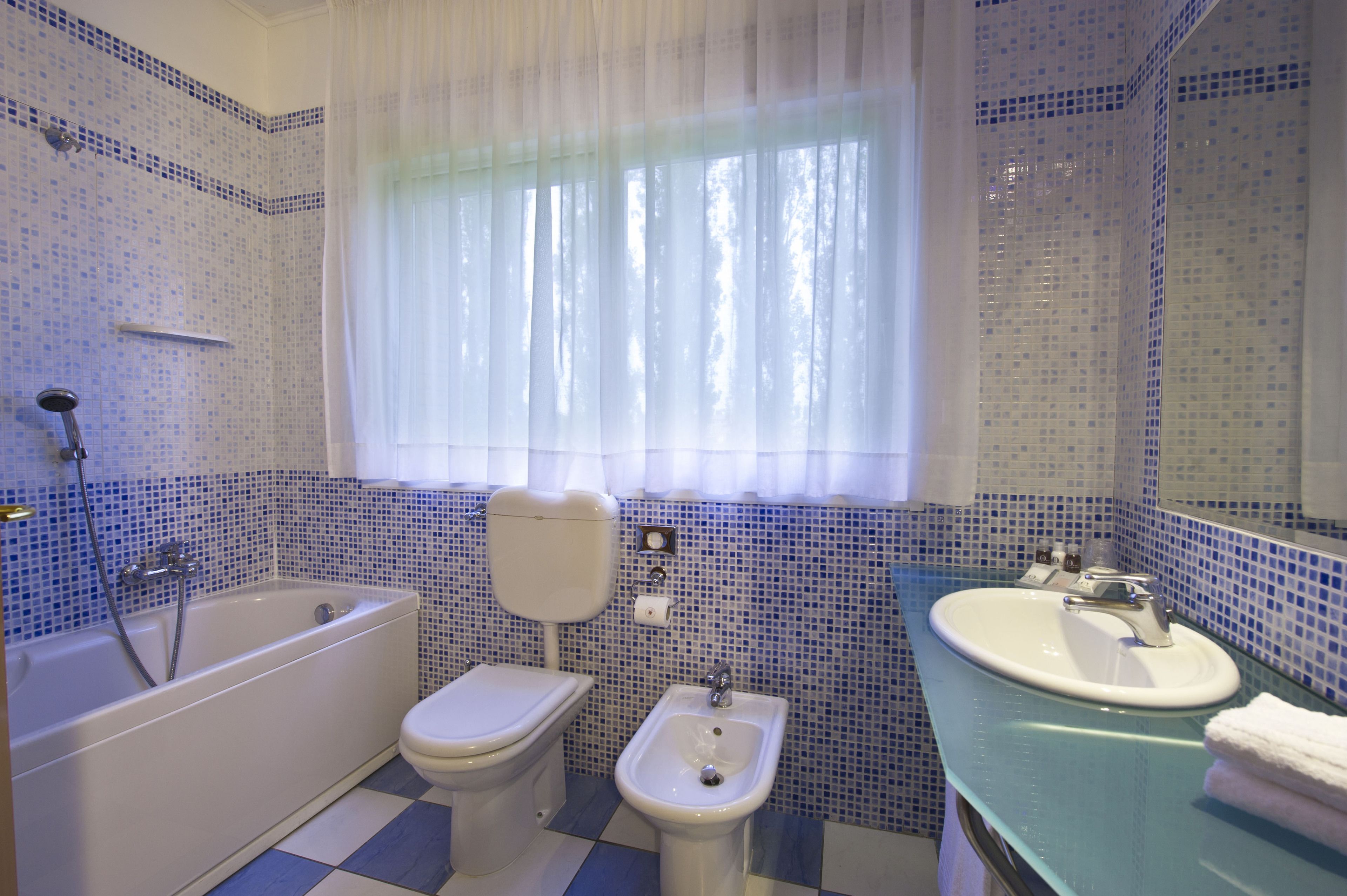 shower, free toiletries, hair dryer, bidet