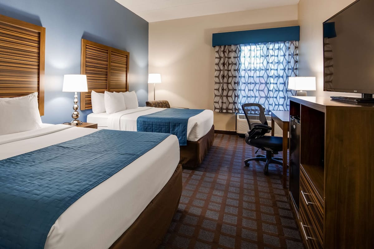 Standard Room, 2 Queen Beds, Non Smoking, Refrigerator & Microwave
