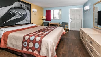 Desk, blackout curtains, iron/ironing board, rollaway beds