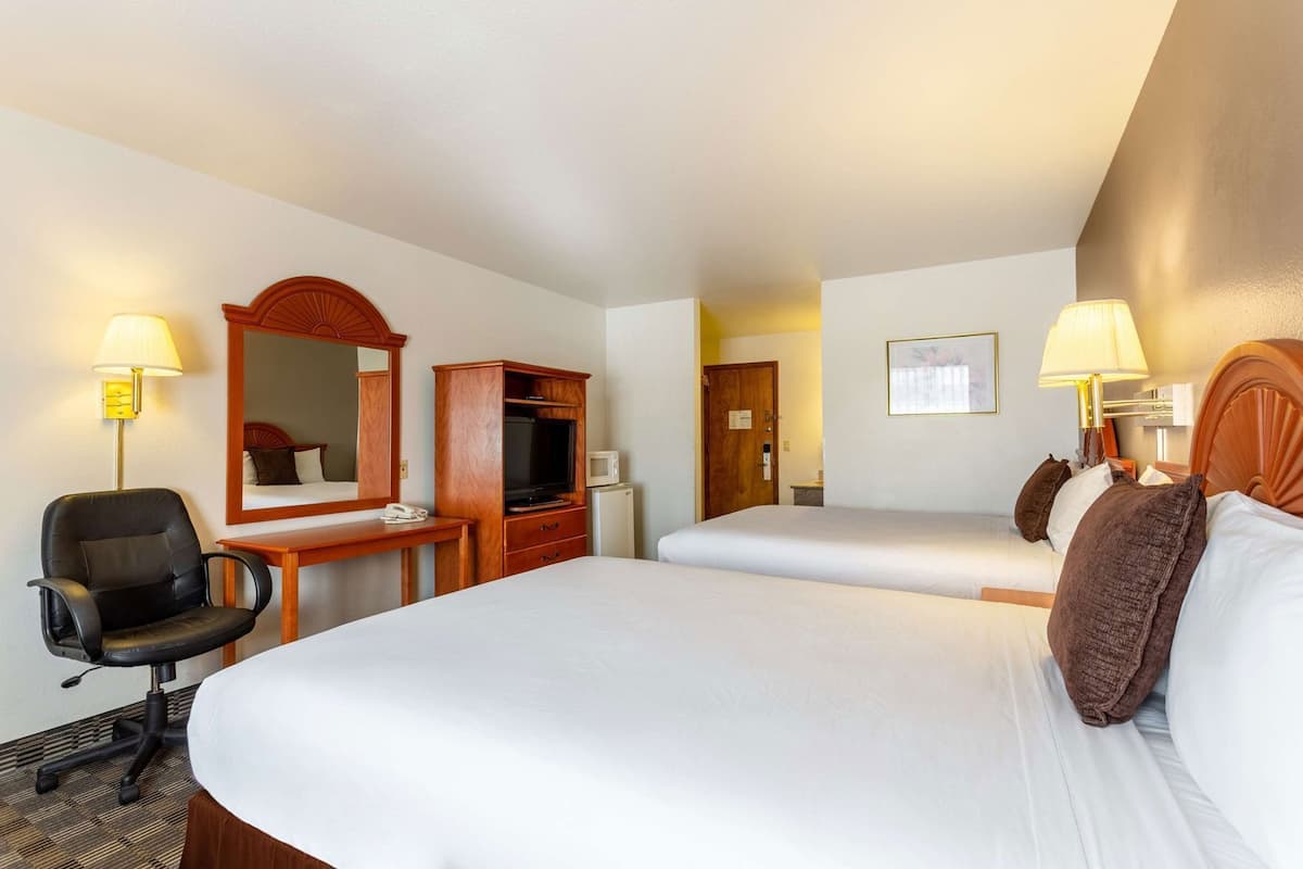 Peralatan tempat tidur premium, meja, langsir/tirai gelap terus 