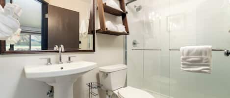 Free toiletries, hair dryer, towels