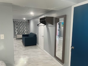 Suite, 2 Double Beds (Kitchen, Smoke Free) | Desk, laptop workspace, blackout drapes, iron/ironing board