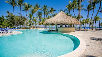 2 outdoor pools, open 7:00 AM to 7:00 PM, pool umbrellas, sun loungers