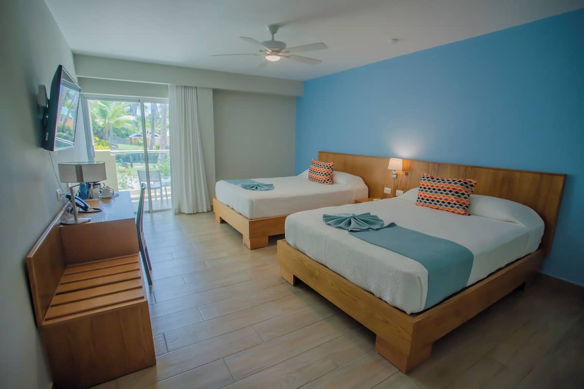 Deluxe Room, 2 Queen Beds, Balcony, Garden View | Premium bedding, in-room safe, desk, iron/ironing board
