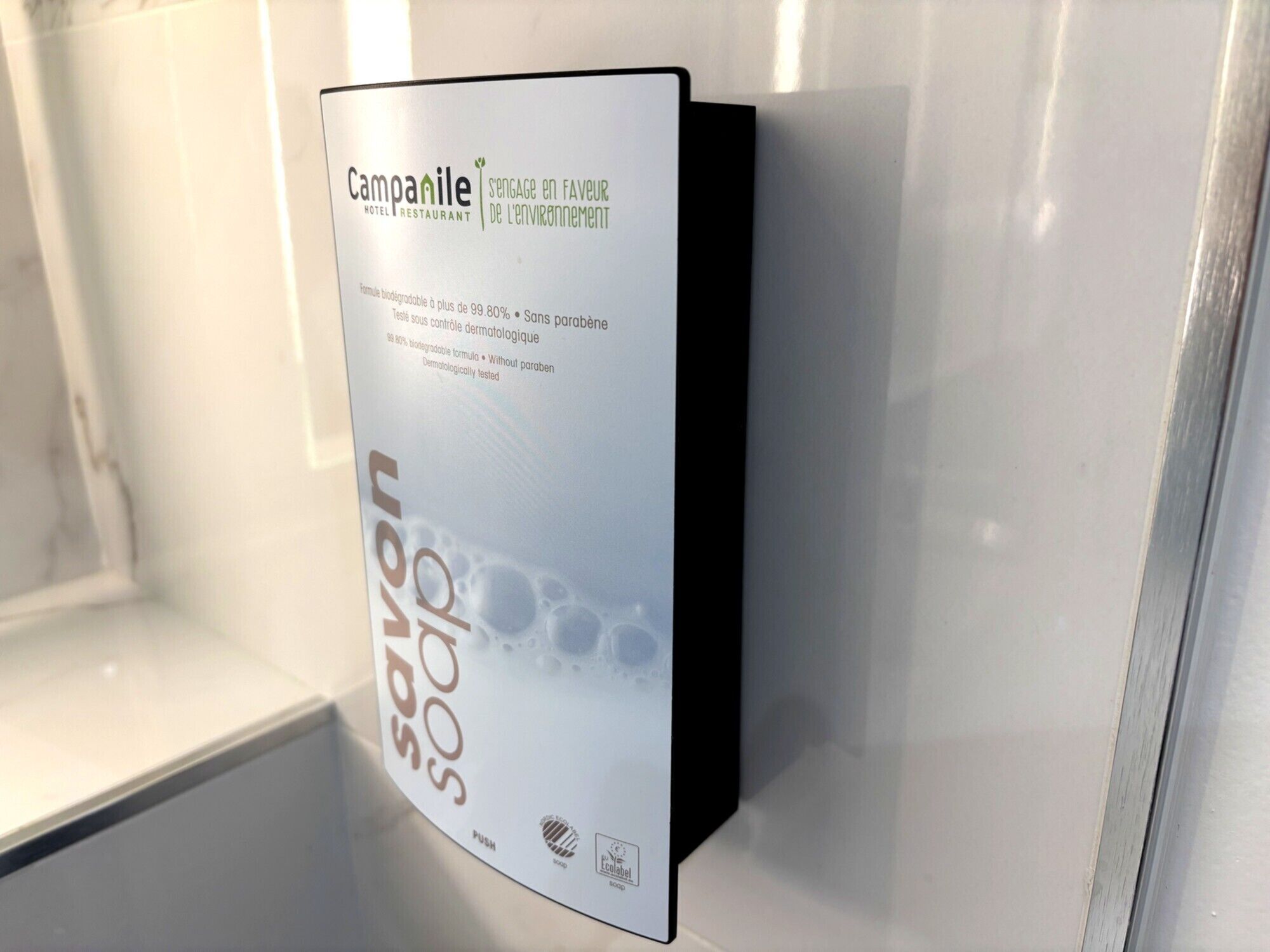 shower, rainfall showerhead, eco-friendly toiletries, hair dryer