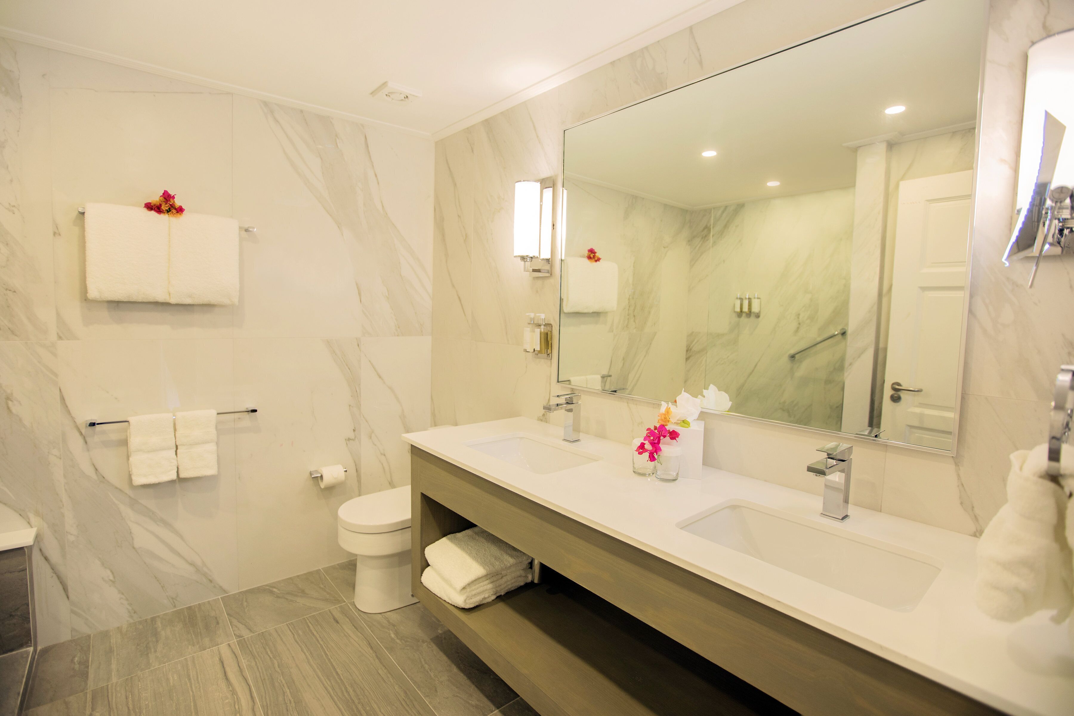 deluxe suite, 1 bedroom, kitchen | bathroom | shower, free toiletries, hair dryer, bathrobes