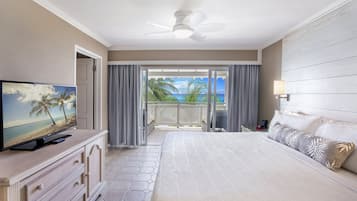 Deluxe Suite, 2 Bedrooms, Balcony, Partial Ocean View | In-room safe, desk, blackout curtains, iron/ironing board