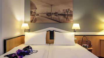 Hypo-allergenic bedding, desk, soundproofing, rollaway beds