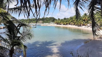 Private beach, sun loungers, beach umbrellas, beach towels