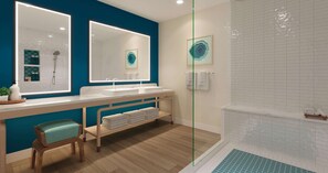 Bruser, designertoiletartikler, hårtørrer, håndklæder