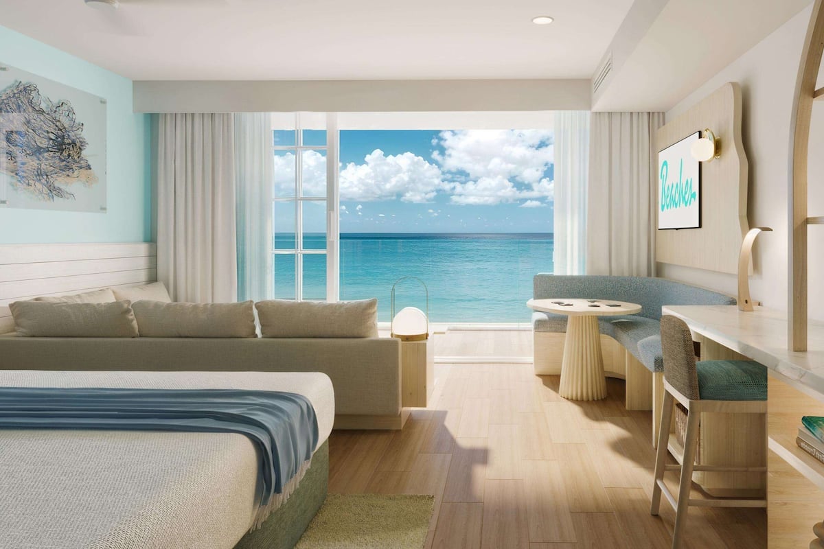 Sviitti, 1 makuuhuone, valtamerinäköala (Treasure Beach Penthouse Concierge) | Ylelliset vuodevaatteet, minibaari, tallelokero huoneessa, äänieristys