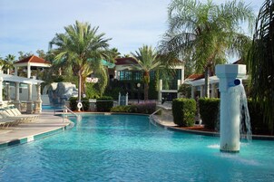 2 outdoor pools, open 8:00 AM to 11:00 PM, pool umbrellas, sun loungers