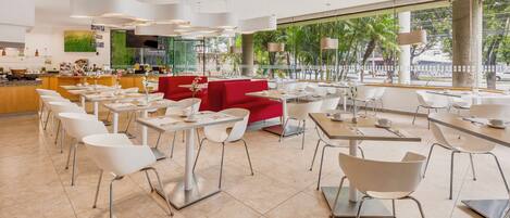 Breakfast, lunch, dinner served; international cuisine