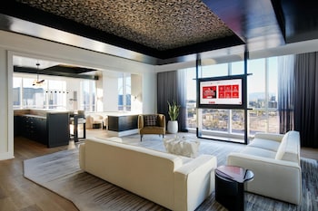 55-inch LCD TV with cable channels, TV, Netflix at Virgin Hotel Las Vegas, Curio Collection by Hilton