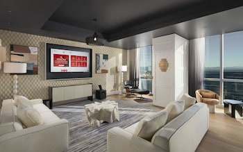 55-inch LCD TV with cable channels, TV, Netflix at Virgin Hotels Las Vegas, Curio Collection by Hilton