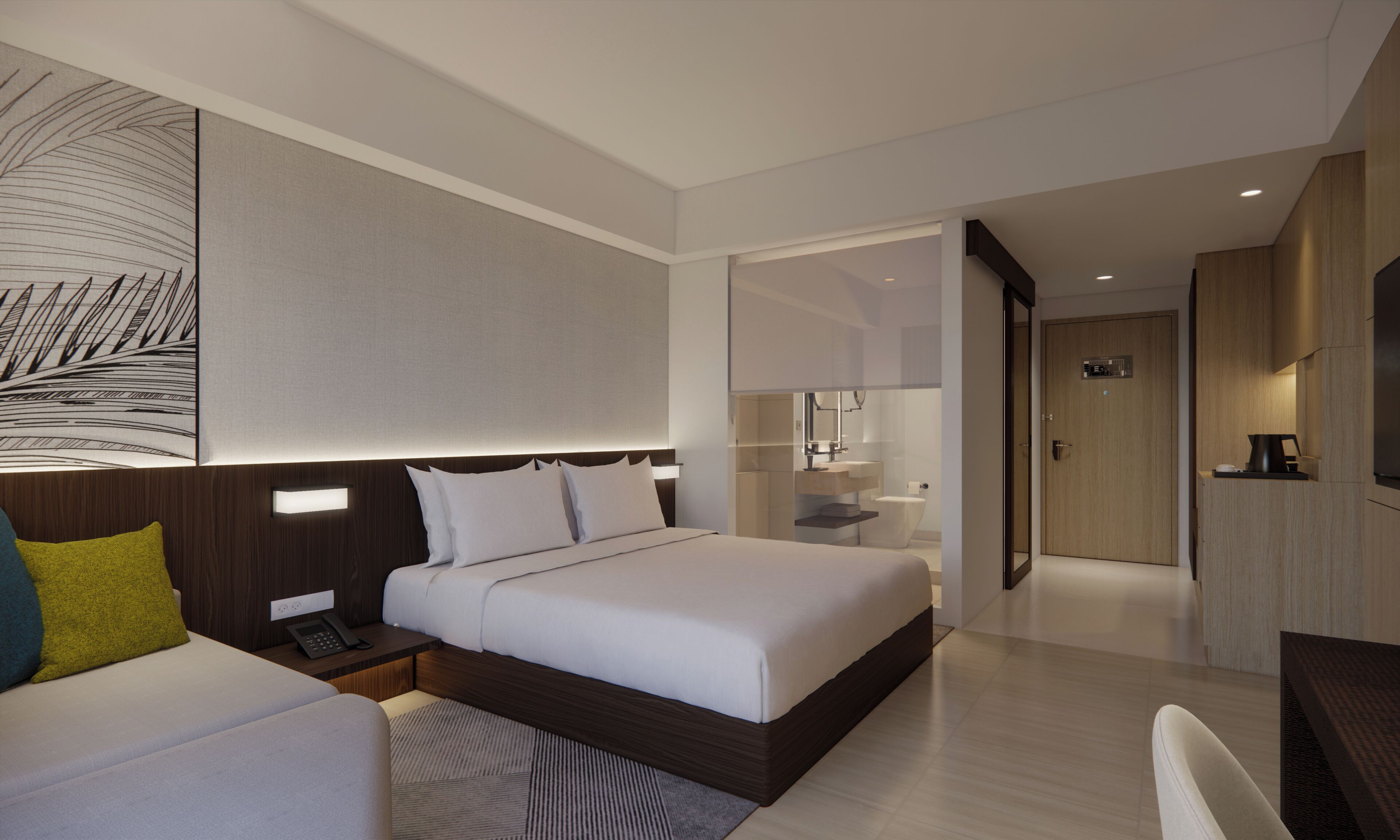 Chambre, 1 très grand lit, vue jardin | 1 chambre, minibar, coffres-forts dans les chambres, bureau