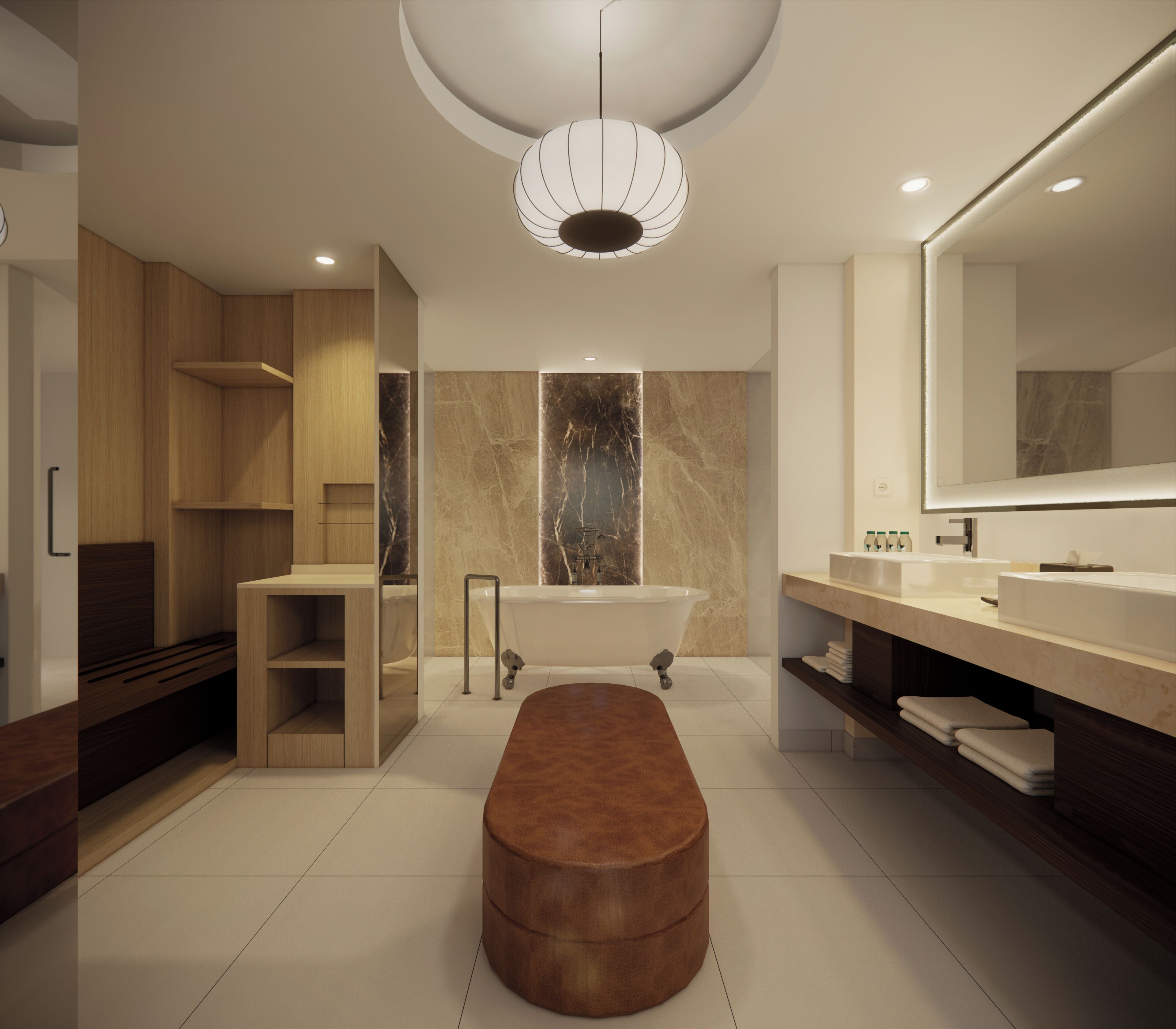 Presidentiële suite, 1 kingsize bed, balkon, uitzicht op tuin | Badkamer | Milieuvriendelijke toiletartikelen, pantoffels, een bidet, handdoeken