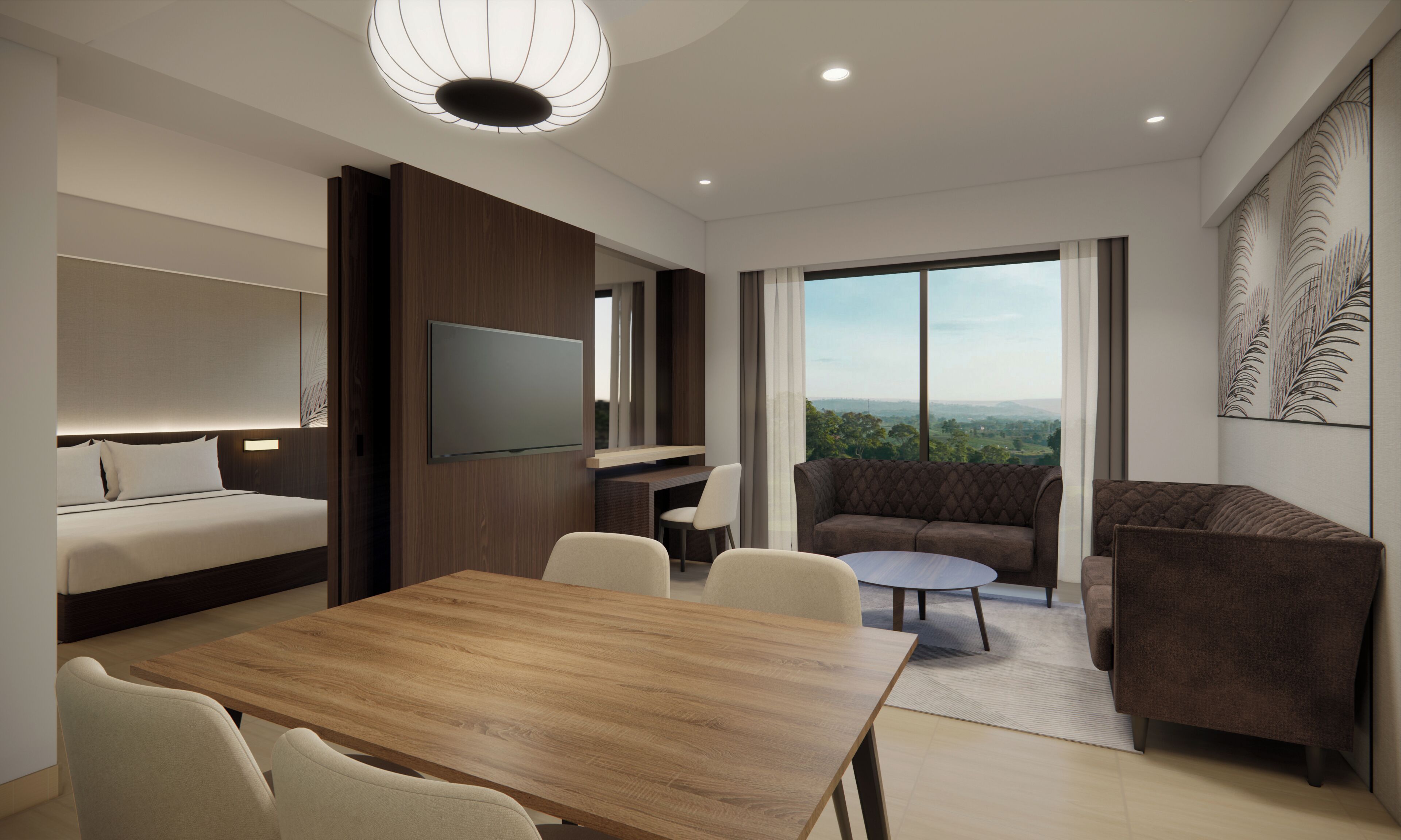 Presidential Suite, 1 King Bed, Balcony, Garden View | Living area | 29-inch LCD TV with satellite channels, TV, fireplace