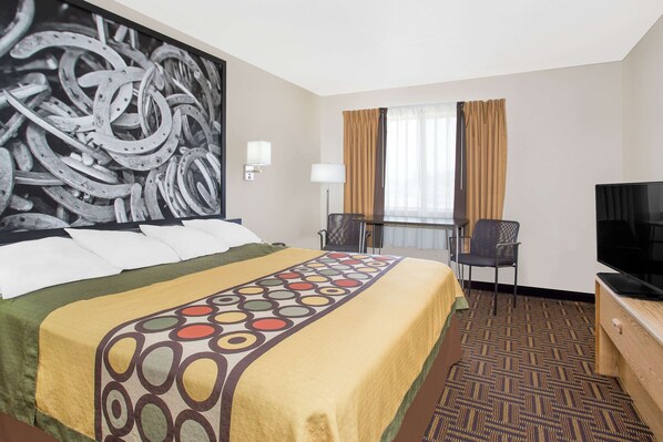 Desk, blackout curtains, iron/ironing board, free WiFi