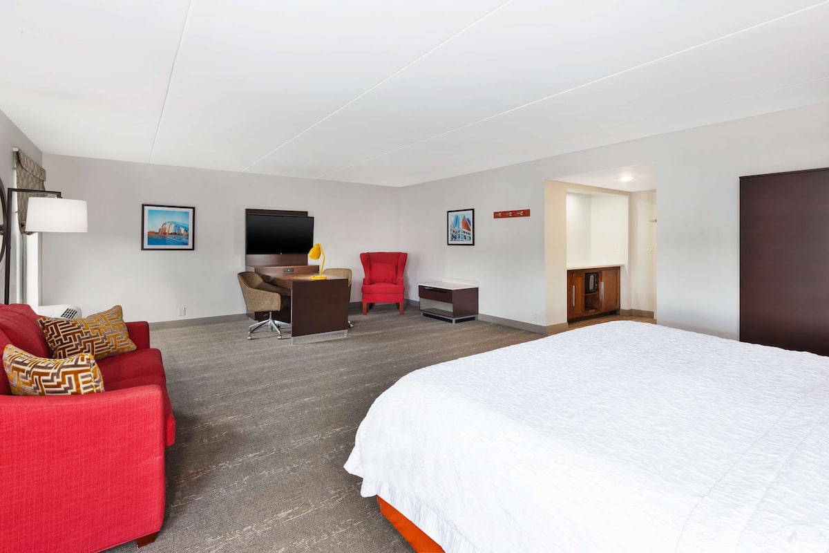 Suite, 1 King Bed, Non Smoking | Premium bedding, desk, laptop workspace, blackout drapes