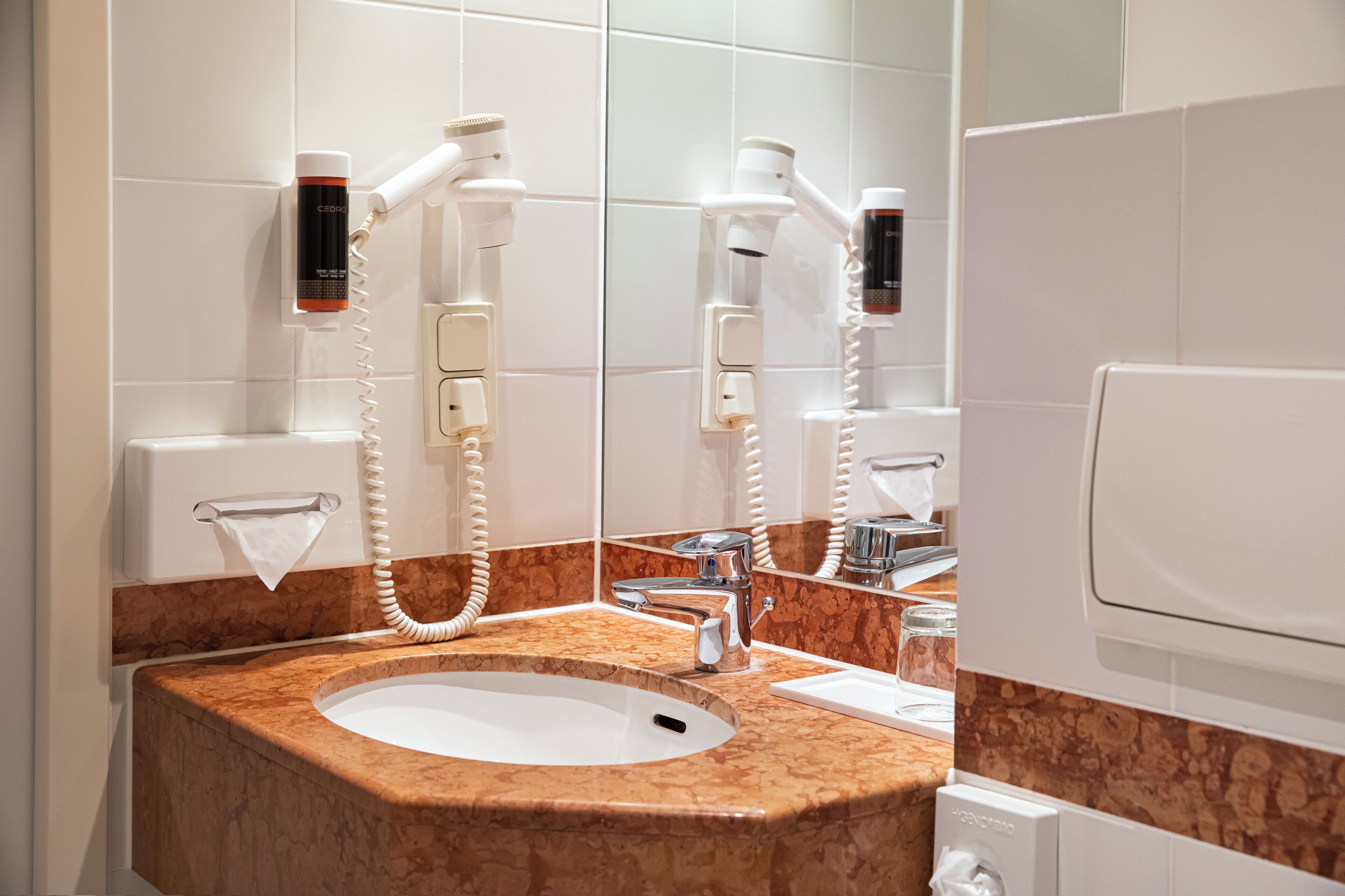 economy single room | bathroom | hair dryer, towels