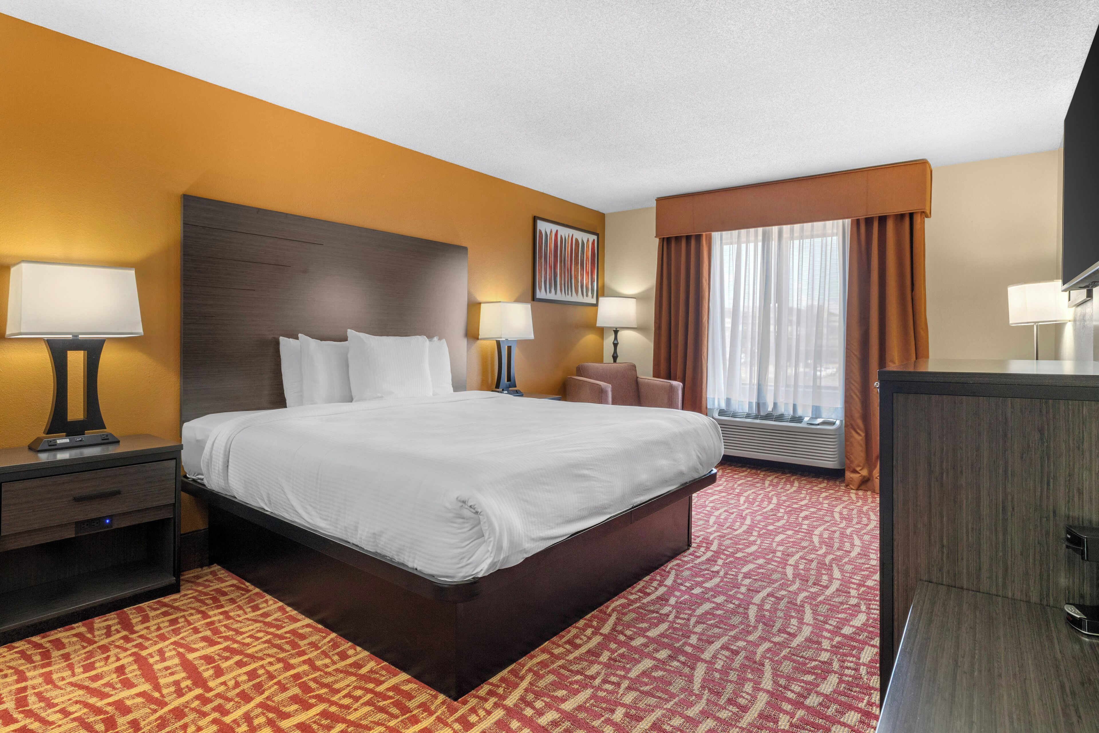 Standard Room, 1 King Bed, Non Smoking, Jetted Tub | Pillow-top beds, desk, laptop workspace, blackout curtains