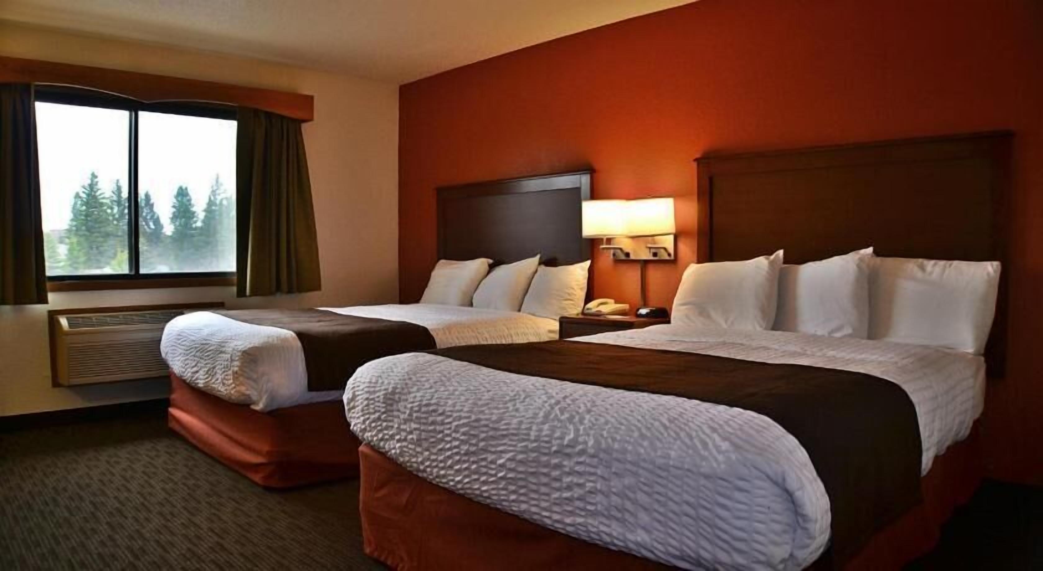 Desk, laptop workspace, blackout drapes, soundproofing