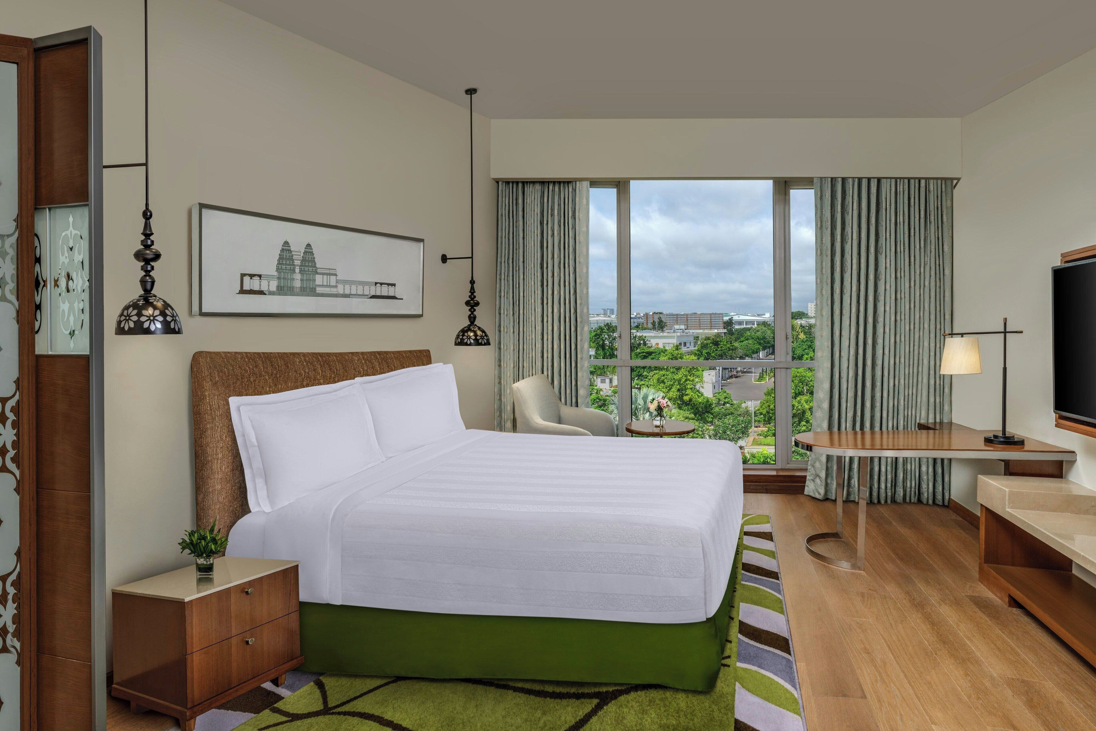 Executive Room, 2 Twin Beds, City View | In-room safe, desk, blackout drapes, iron/ironing board