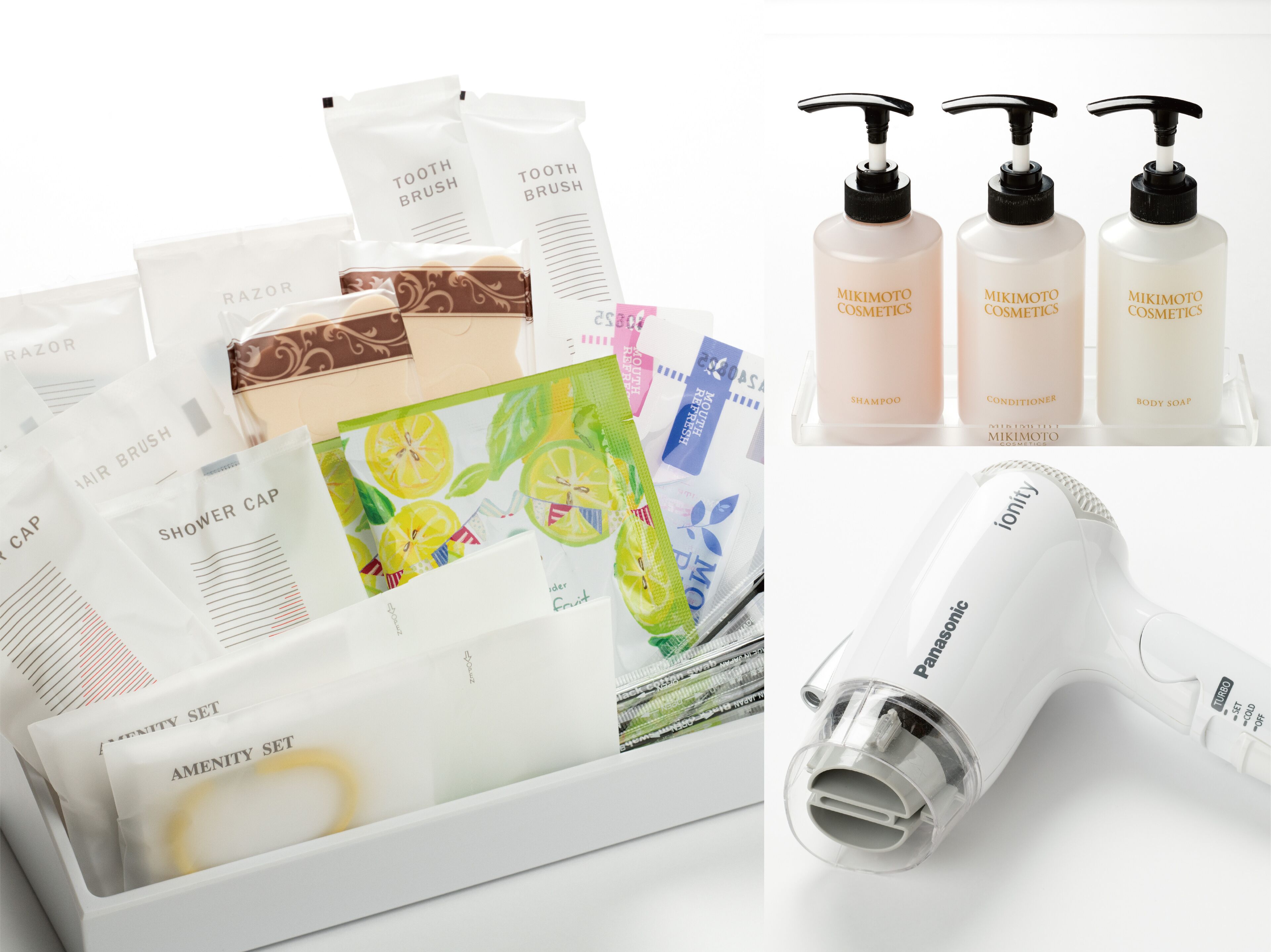 combined shower/bathtub, deep-soaking bathtub, free toiletries