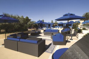 Outdoor pool, open 8:00 AM to 8:00 PM, sun loungers