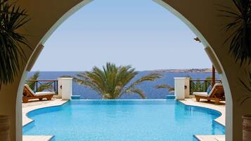 Luxury Villa, Multiple Beds, Sea View | Premium bedding, minibar, in-room safe, blackout drapes