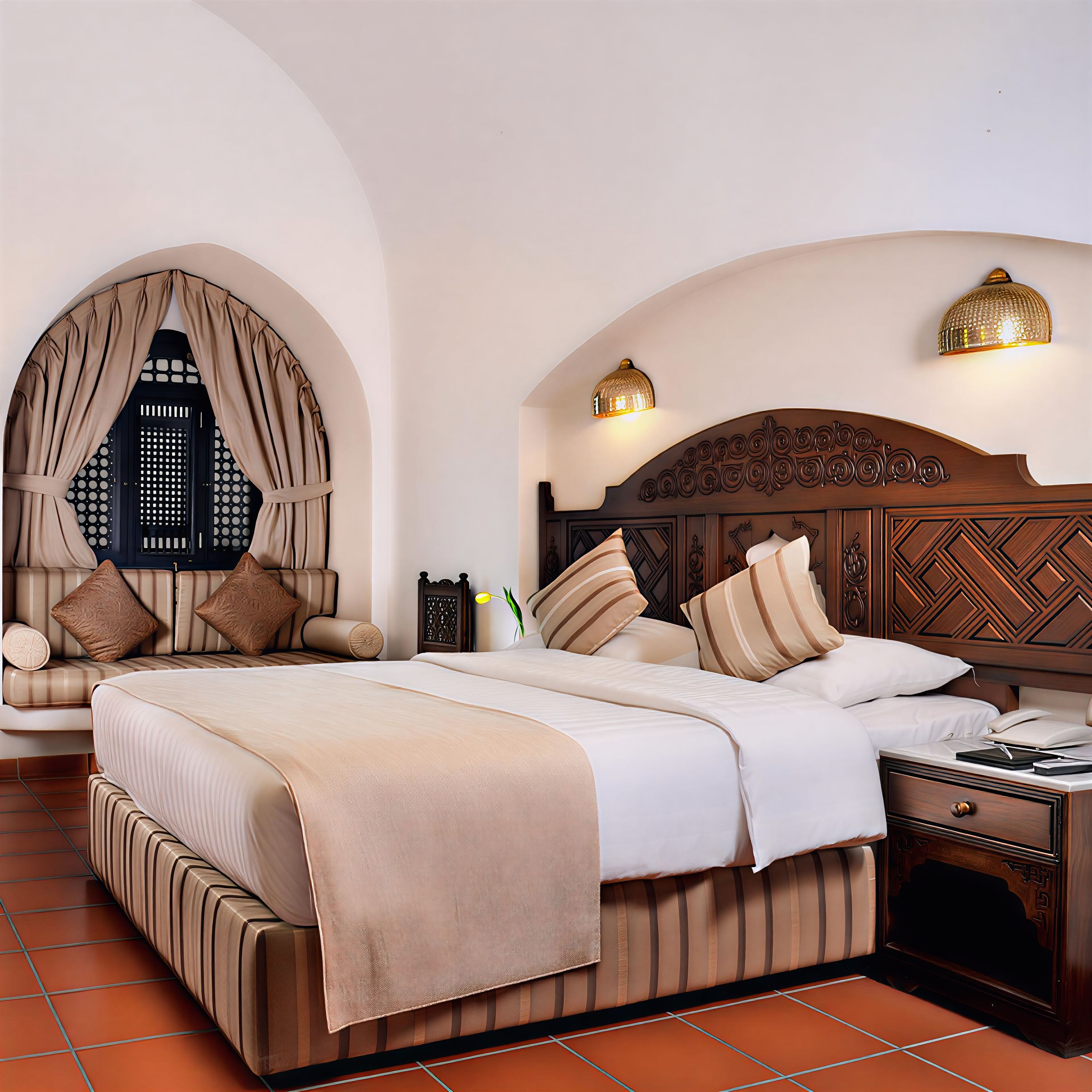 Habitación clásica, 1 cama de matrimonio, vistas parciales al mar | Ropa de cama de alta calidad, minibar, caja fuerte y cortinas opacas
