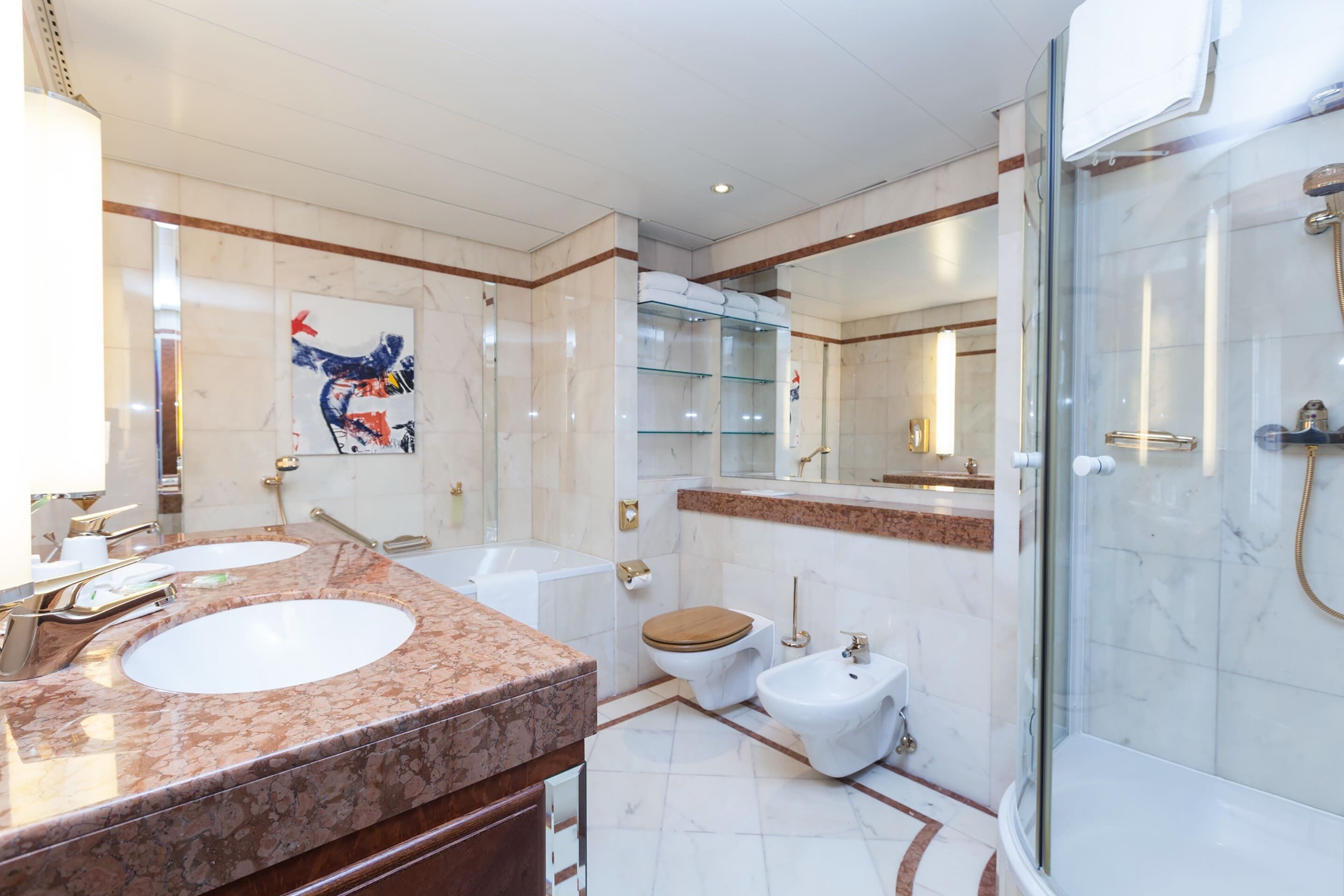 suite | bathroom | hair dryer, towels