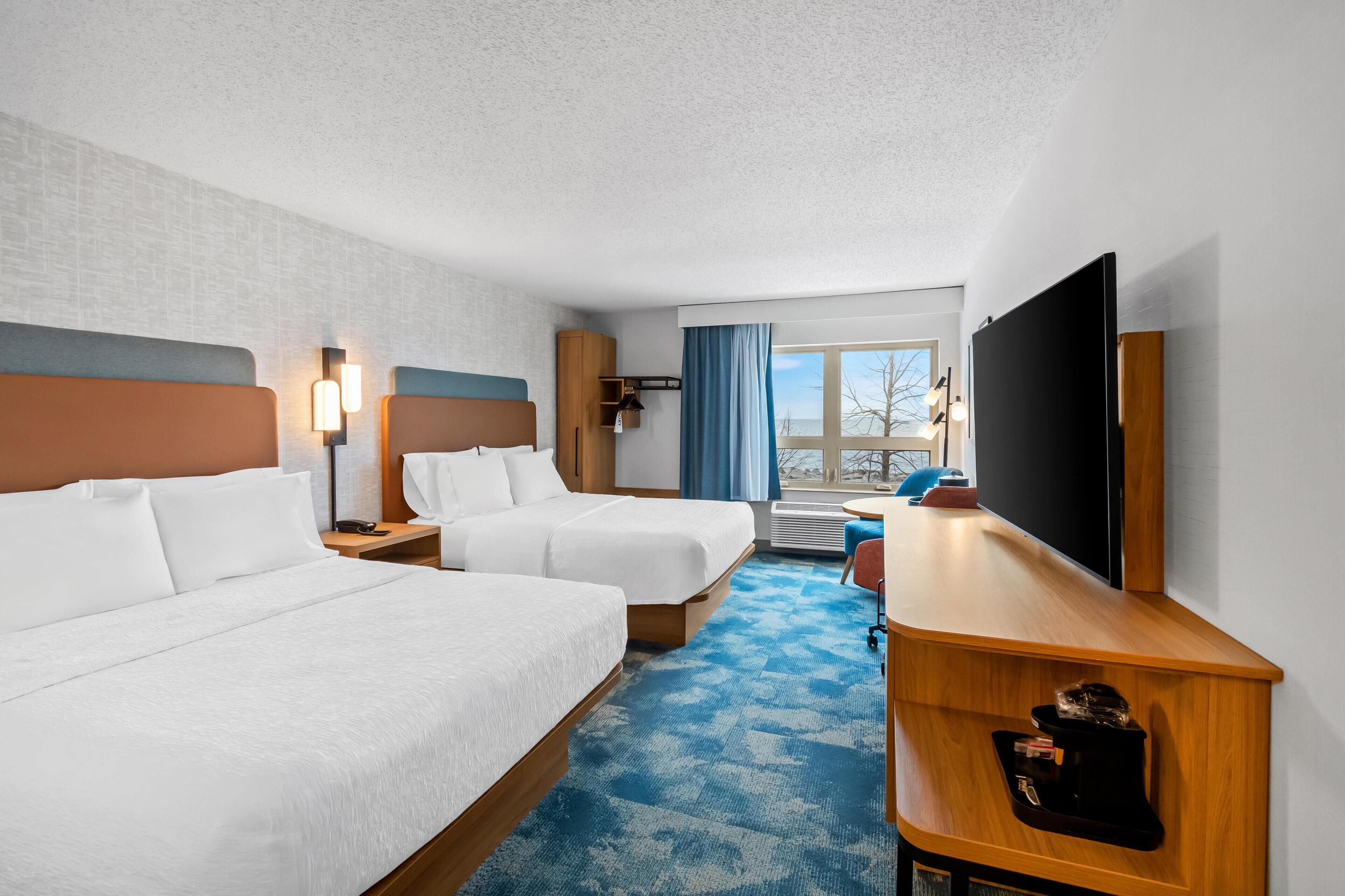Room, 2 Queen Beds, Non Smoking, Lake View | Desk, blackout drapes, iron/ironing board, free cribs/infant beds