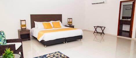 Minibar, in-room safe, blackout curtains, bed sheets