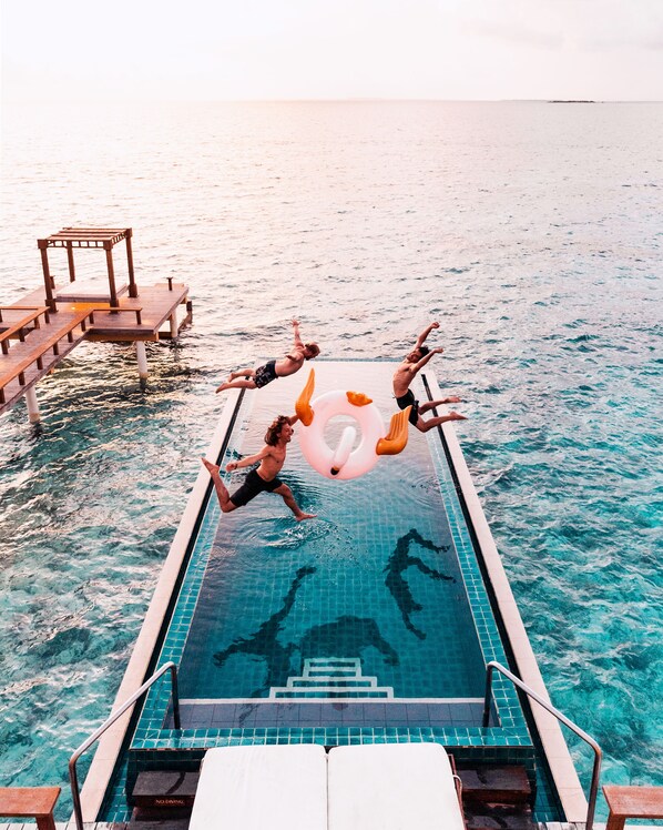 Deluxe InOcean Pool Villa- One time Private Starlit Rooftop Dining for 5-nights, Mar 13-Jun 30, 2025 | 2 bedrooms, pillowtop beds, minibar, in-room safe