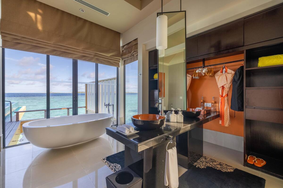 inocean infinity pool villa | bathroom | shower, rainfall showerhead, free toiletries, hair dryer