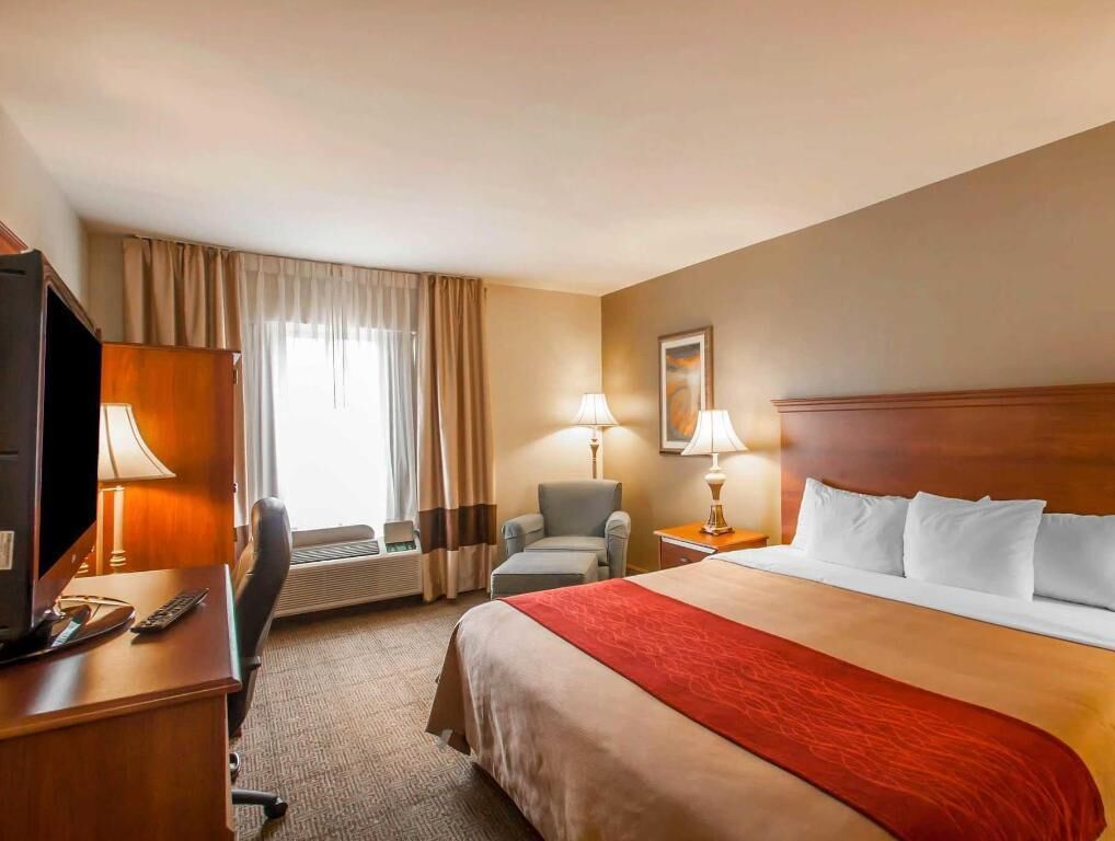 Individually decorated, desk, laptop workspace, blackout curtains