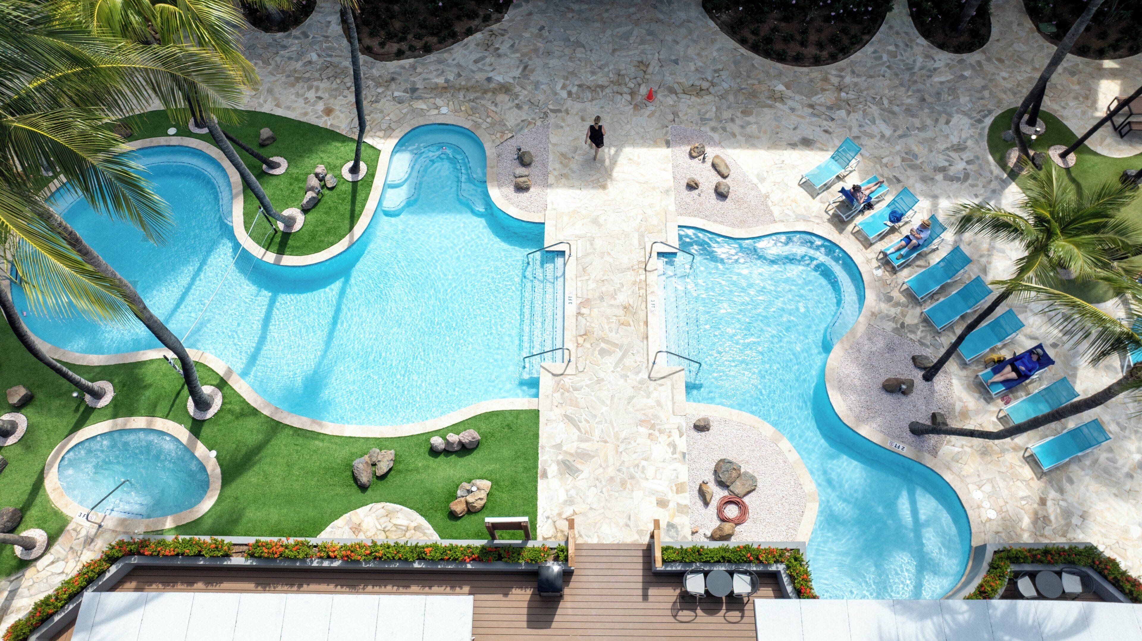 2 outdoor pools, pool umbrellas, sun loungers