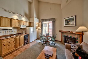 One Bedroom Suite | Private kitchen | Full-size fridge, microwave, coffee/tea maker, toaster